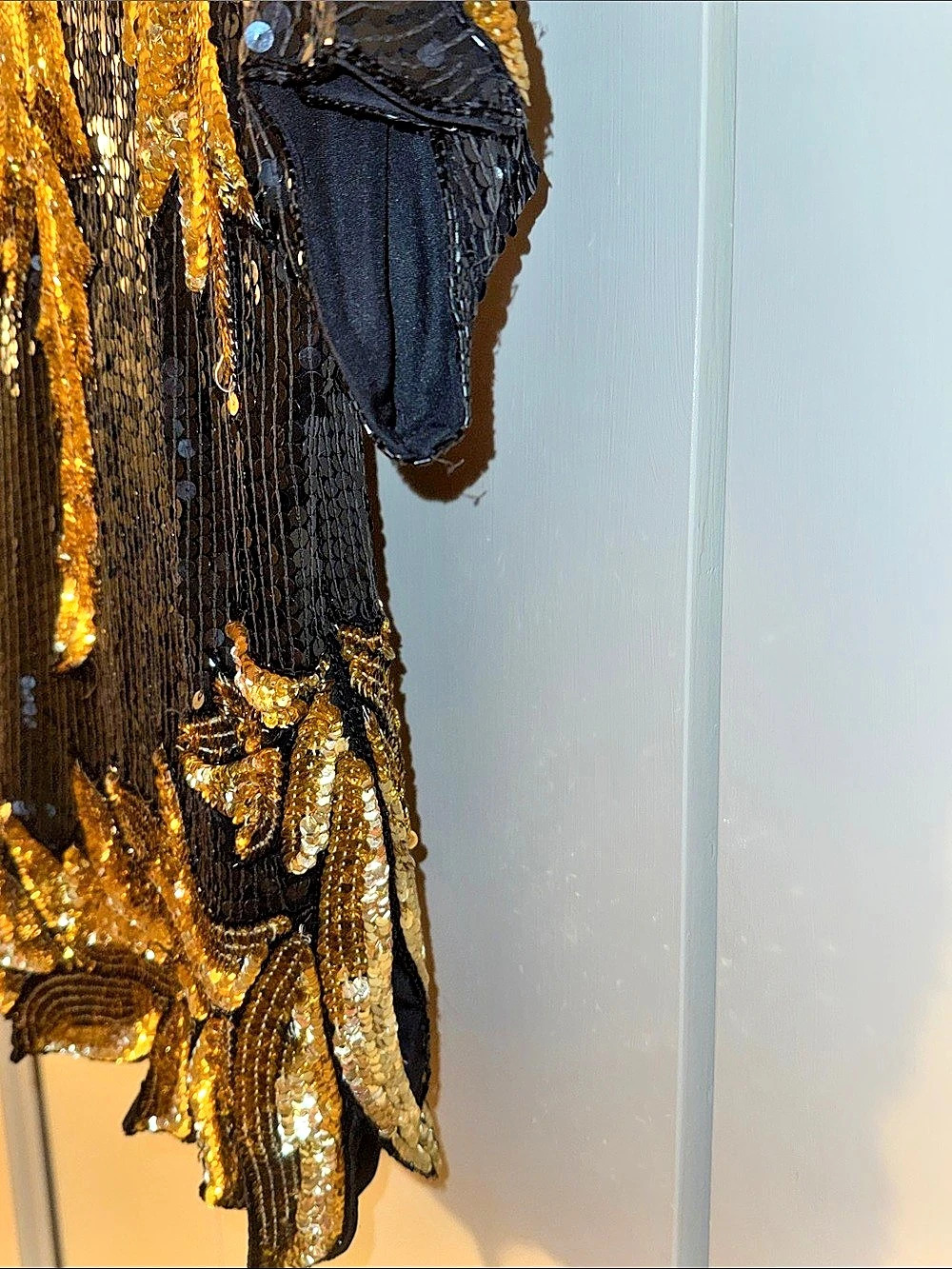 Vintage Ornate Sequin Top in Black & Gold - Picture 7 of 9